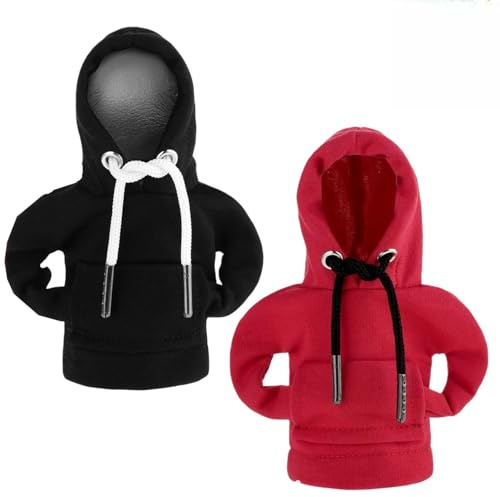 Pomo para palanca de cambios,2 piezas sudaderas con capucha para palanca de cambios,fundas para pomo de palanca de cambios de automóvil,divertida decoración para coche