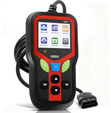 LIFEJXWEN OBD2 Diagnosi Auto OBD Professionale, Multimarca Scanner OBD2, Lettore di Motore OBDII Strumento Lettura per Cancellazione Codici Errore Controllo Spia Motore, Supporta 10 Lingue