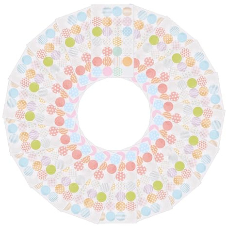 JOINPAYA Pegatinas de Refuerzo para Agujeros de Papel 20 Unidades 5 Paquetes Adhesivas para Reparar y Fortalecer Compatibles Carpetas y Papel de Notas Diseño Geométrico