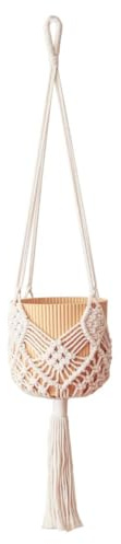 Gurtt Maceta Colgante, Colgador de macramé para Plantas de Interior, para macetas de 7,5 a 20 cm, decoración para el hogar (Blanco)