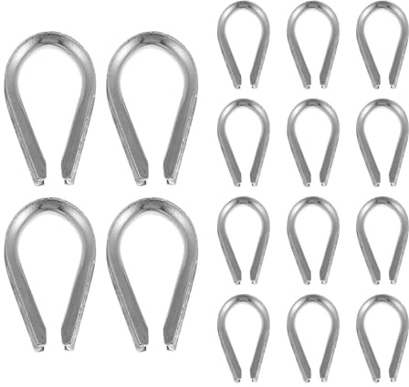 Mikikit Guardacabos de Acero Inoxidable para Escalada M8 Kit de 24 Piezas Anilla Triangular para Aparejos de Cuerda Resistente Abrasión y Uso en Montañismo y Rescate