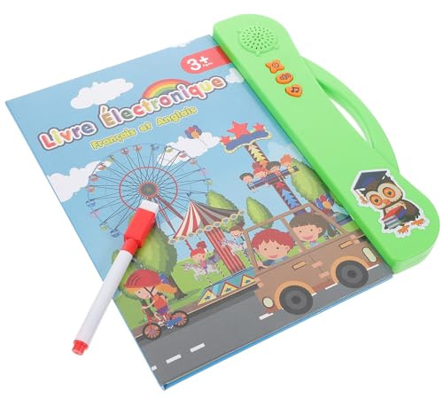 FUNOMOCYA Jouet Éducatif Bilingue Audio pour Garçon et Filles de 3 à 5 Ans, Livre Électronique Interactif en Abs, pour Anniversaire, Apprentissage Français et Anglais
