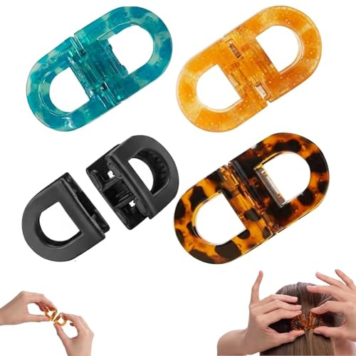 Smart Magnetische Haarspangen 4 Stück, Starker Halt, Rutschfeste Magnetische Haar-Styling-Clips, Intelligente Haarspange for Einfache Alltagsfrisuren for Frauen und Mädchen