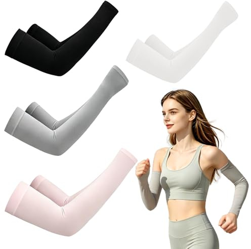 Stalora 4 Paires Arm Sleeves Homme et Femme, Gaming Arm Cuffs,Manchon de Compression Anti-UV pour Sport, Cache Tatouage Respirant, Manchette Running Cyclisme Golf, Sensation de Fraîcheur