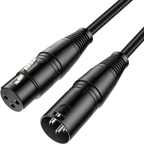 New Bee Cable XLR Macho a Hembra Trenzado Reforzado, 2M