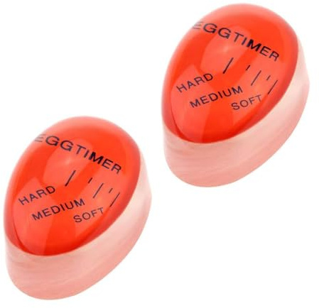 2pk Colour Changing Egg Timer - for Soft, Medium and Hard Boiled Eggs, Reusable Kitchen Tool, Boiled Egg Timer, Easy to Read and Use Cooking Timer