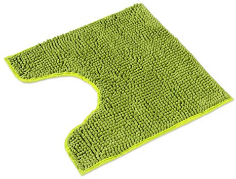 WohnDirect Badematte 45x45cm MIT WC Ausschnitt | Grün | rutschfest & Waschbar, Badezimmerteppich zum Set kombinierbar, Badvorleger, WC Garnitur, Badteppich, Oeko-TEX Zertifiziert