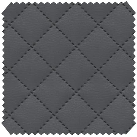 novely® SOLTAU Kunstleder - 3-lagig gesteppter Möbelstoff - Kaschierter Volumen-Polsterstoff mit Karo-Muster - Pflegeleichte Meterware 1lfm | Farbe: 20 Graphit