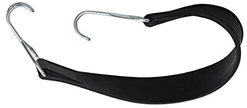 Gummispannband mit 2 Drahthaken, schwarz, 53 cm Länge, 37 mm Gurtbreite | 530 x 37mm, langlebig & resistent, dehnbar bis zu 750mm, multifinktionales Spannband für Industrie & Spediteure