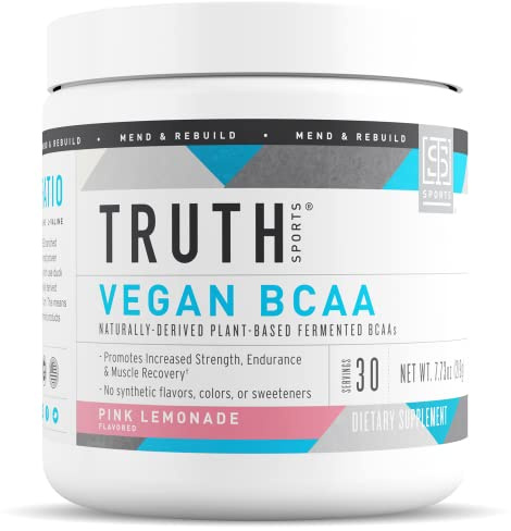 Truth Nutrition Vegan BCAA Powder- 2:1:1 Ratio Natural BCAAs Amino Acids Powder for Energy, Muscle Building, Post Workout Recovery Drink for Muscle Recovery (Pink Lemonade, 30 Servings)
