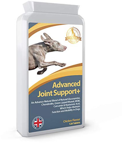 Advanced Joint Support+ A Powerful Joint & Hip Care Supplement For Dogs with Powerful, Glucosamine, Chondroitin, Green Lipped Mussel, MSM, Curcumin & Hyaluronic Acid + Added Vitamin C (120 Tablets)
