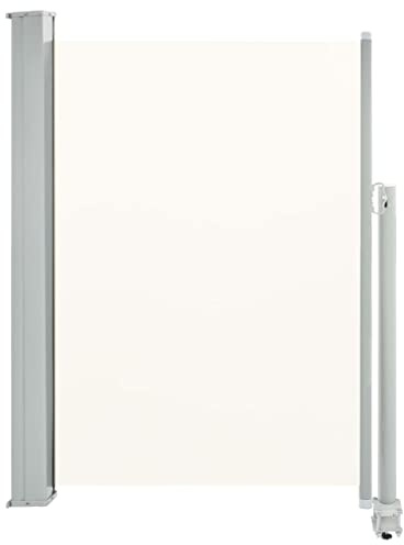 vidaXL Einziehbarer Paravent 100 x 300 cm Sichtschutz Sonnenschutz Trennwand Sichtschutz Trennwand für Garten Balkon Terrasse Creme