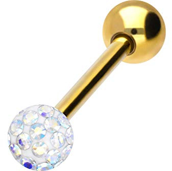 PIERCINGLINE Chirurgenstahl Barbell | EPOXY & CHIRURGENSTAHL KUGEL | Piercing Stab Brust Zunge | Farb- & Größenauswahl