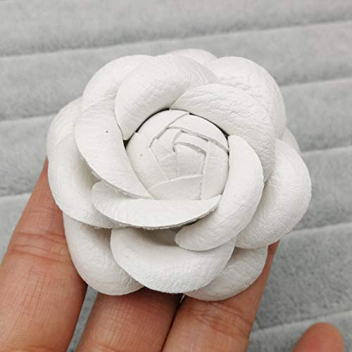 PRAK Broschen & Anstecknadeln Für Damen,Luxus Große Broschen Für Frau Schals Schnalle Pin Stoff Kunst Stoff Blume Brosche Mode Kleidung Schmuck Accessoires Mädchen Geschenke, Weiß, Pu