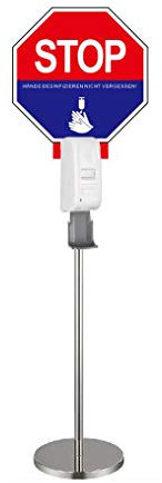 Desinfektionsmittelsäule kontaktlos mit Sensor Weiß 1000ml | Desinfektionsspender Nachfüllbar für die Händedesinfektion