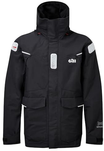 Gill Mens OS2 Offshore Sailing Jacket - Water & Stain Repellent (Graphite, M Tall)