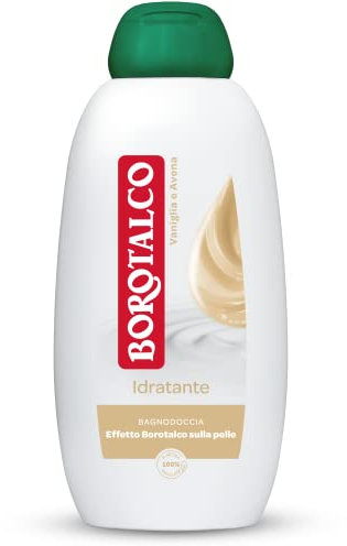 Borotalco Bagnodoccia Idratante Vaniglia e Avena, Bagnoschiuma Corpo, Formula Idratante e Avvolgente, Effetto Borotalco sulla Pelle, Dermatologicamente Testato, Flacone da 600 ml