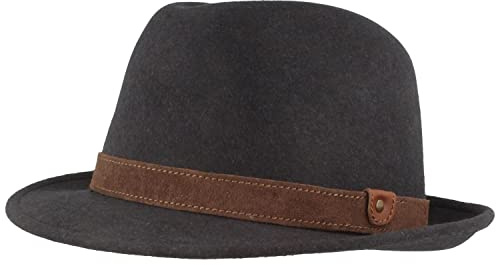 Breiter Trilby Filzhut mit schmaler Krempe aus Wollfilz | Knautschbar