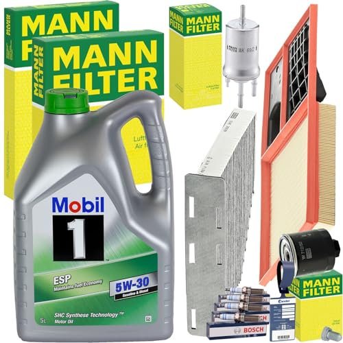 BandelOne enthält Mann Filterset Zündkerzen für 1.4+16V Golf 5 6 Caddy 3 Altea 5P