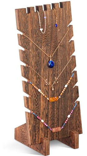 Lolalet 1 paquete de soporte para cadena de venta, soporte para joyas de madera, exhibición de collar para vendedor, busto, almacenamiento de cadena, soporte para joyas para cadenas