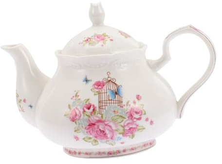 MAGICLULU Teiera Ceramica Con Dettagli Dorati Contenitorper Caffè e Latte Da Design Creativo e Unico Per Decorare La Tavola Per Schiumare Latte e Servire Salse Perfetta Per Casa Nuova Per