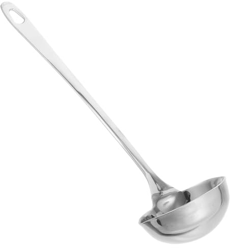 TOPBATHY Louche En Acier Inoxydable 27 Cm Avec Double Bec Verseur Long Manche Ustensile Polyvalent Pour Service Soupe Conserves Et Cuisine Maison