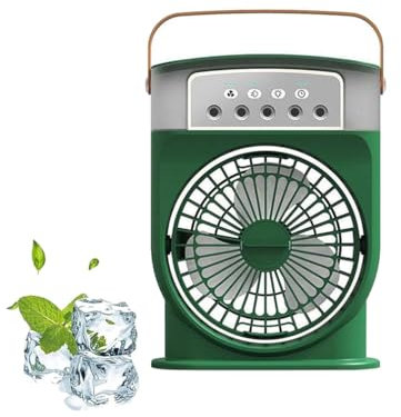 Polarlux Air Cooler, Polarlux Ice Fan, Polarlux Tragbares Kühlgebläse, 4 in 1 Luftkühler, Verdunstungskühler, Luftbefeuchter, Tragbare Mobile Klimaanlage, 3 Geschwindigkeits Mini Luftkühler (Grün)