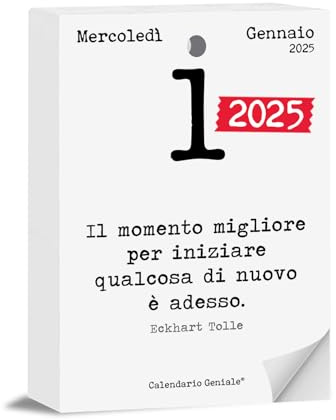 Calendario Geniale 2025. Il Primo e L’Originale. Idea Regalo Filosofico. Calendario Biologico da tavolo con scatola regalo. Ogni giorno Frasi Filosofiche. Bonus digitali. Inserto 10 x 14 cm.