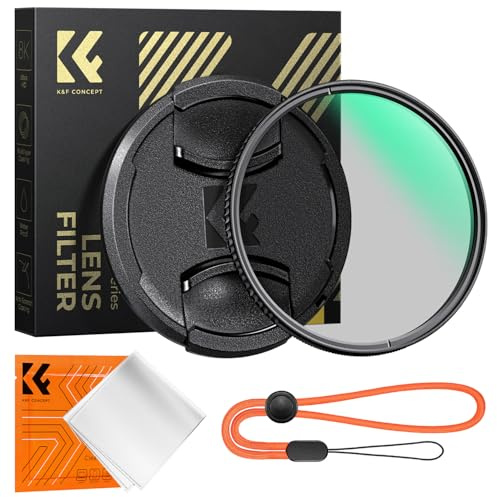K&F CONCEPT Filter 62mm Polfilter CPL | Optisches Glas mit Multi-Beschichtung, Universal-Objektivdeckel,wasserfest kratzfest ölabweisend,Nano-Xcel,FC701
