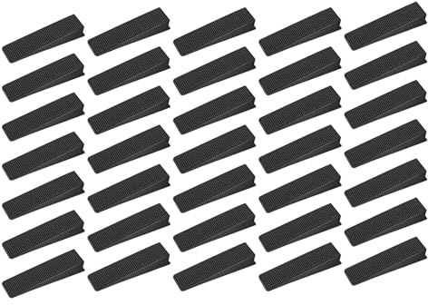30Pcs Plastic Composite Shims, Fence Panel Wedges & Door Stop Wedges, Heavy Duty Leveling Shim for Furniture, Window, Appliance, Anti-Slip Stackable Wedge to Stop Rattling