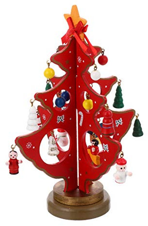 Cabilock Romantische Weihnachten Baum Form Ornament Holz Desktop Dekoration Weihnachten Familie