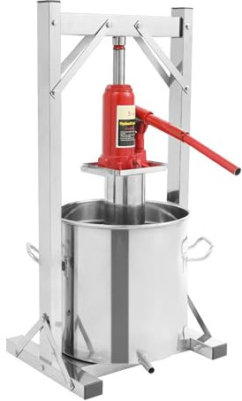biusgiyeny Fruchtpresse 12 L Obstpresse Weinpresse Apfelpresse Manuell Beerenpresse Edelstahl Gemüsepresse Wein Saft Entsaften Maschine Saftpresse Traubenpresse