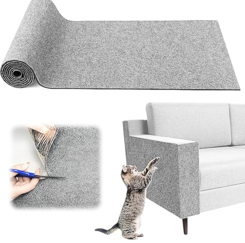 Self-Adhesive Cat Scratch Mat 40x200cm, Pet Scratch Mat Multi-Functional Wall-Mounted Anti-Scratch Pad, DIY Cat Scratch Pad Sofa Protection Furniture for Floors, Sofas and Chairs