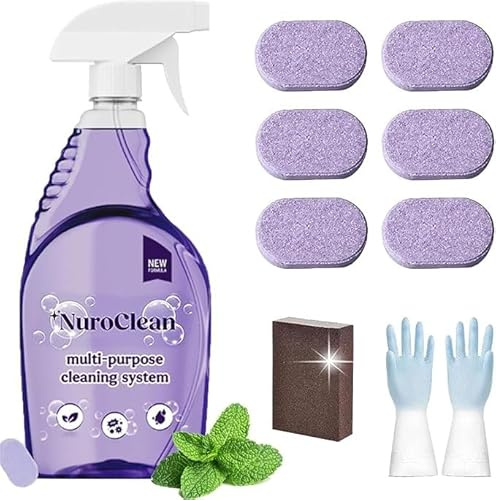 Spray for Ovens uk,Oven Cleaner Spray, All-Purpose Cleaning with Tablets and Sprayer Bottle, for Home, Kitchen, Bathroom, Instant Stain Remova (1 Bottle + 6Pcs)