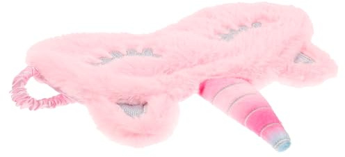 KAILIKETIY Plüsch Schlafmaske Einhorn Design Rosa Weich Leicht Atmungsaktiv Elastisch Verstellbar Für Junge Mädchen Frauen Reisen Schlaf Nickerchen Entspannung