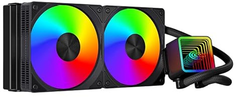 LX30 240mm AIO Cooler, Water Liquid CPU Cooling System Kit, 2x ARGB PWM Fans, Infinity LED Pump Head, 250W TDP, Black