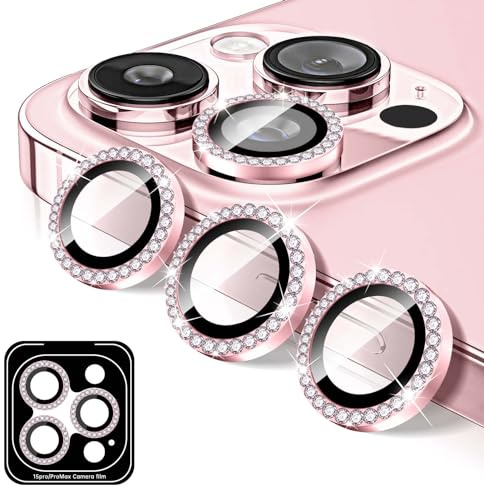 Kucheed Proteggi Obiettivo Fotocamera Compatibile con iPhone 12 Pro, Copriobiettivo per Fotocamera in Vetro Temperato Diamante, 9H Adesivi per Pellicole con Anelli Metallici