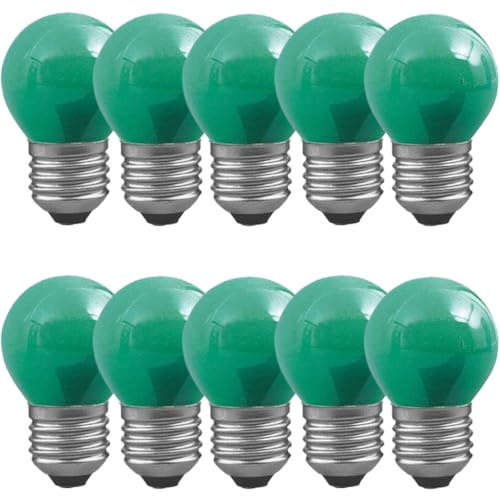 NCC-Licht 10 Stück Tropfenlampe P45 25W E27 dimmbar grün 230V