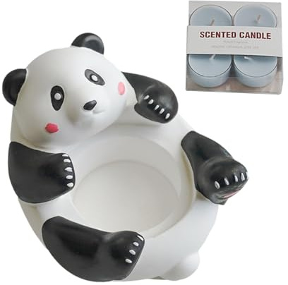 Tealight Profumate, PortaVotive | Centrotavola da tavolo con vaso di candela con statua di panda - Porta, vassoio decorativo per tealight per l'arredamento della tavola del soggiorno