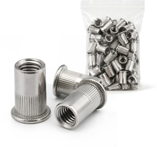 Forbabe 50 Stück M5 Nietmuttern, Blindnietmuttern Edelstahl | Einschlagmuttern Gewindenieten, Einpressmuttern Einziehmuttern Hülsenmutter für Metallplatten Rohre