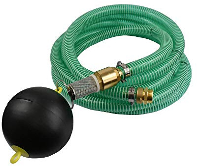 1 Zoll Saugschlauch Druckschlauch 25mm Innendurchmesser mit schwimmender Entnahme(Schwimmer-Kugel DN 145-150mm) + 1 AG Doppelnippel (10m)