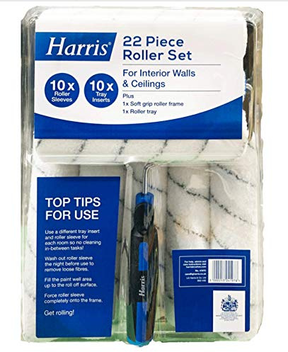 Harris 22-teiliges Farbroller-Set, 25,4 cm (10 Zoll) + Rahmenwanne + Einsätze + Hülsen