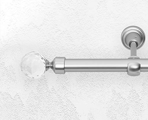 ALOHA Gardinenstange Vorhangstange 19mm Wandmontage, EIN/ZWEI-läufig, Inox, Satin, Golden, Weiß, Länge: 120-600cm, ohne Ringe (160cm / Honshu/Satin / 1-läufig)