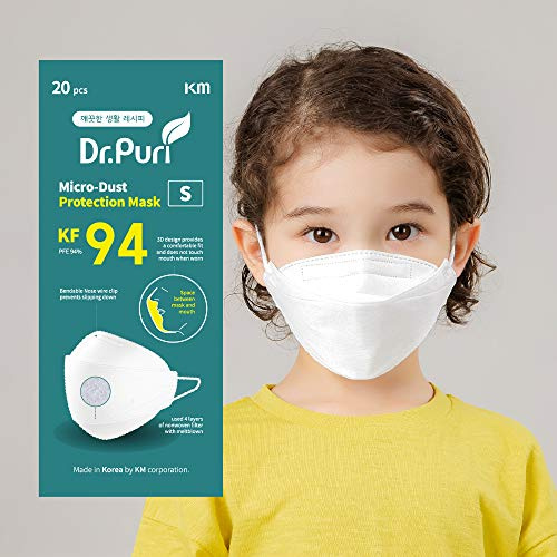 Dr.Puri [20 Pack New Micro-Dust Protection Face Premium Mask (KF94) White Small