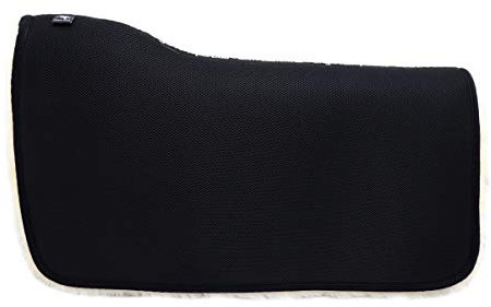 Engel Reitsport | AirTec Lammfell Westernpad mit Funktionsgewebe AT-WPAD1-SCH-MED Square wirbelsäulenfrei Schwarz/Med.