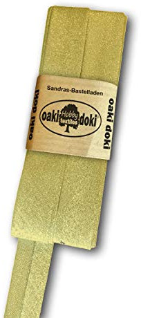 Sandras-Bastelladen Metallic Glitzer Schrägband/Einfassband Lurex gefalzt 3m x 20mm Gold