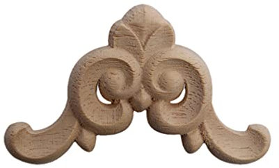 A7-2 Holzfiguren, geschnitzt, unlackiert, mit langen Blättern, aus Gummi, für Möbel, Fenster, Ecken, Holzapplikation, Ornamente