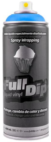 AutoFullCar Full Dip Spray, Fluor, 400 ml, Vinyl-Flüssigspray, Farbe für Auto, Motorrad, Fahrrad, Felge (Neonblau)