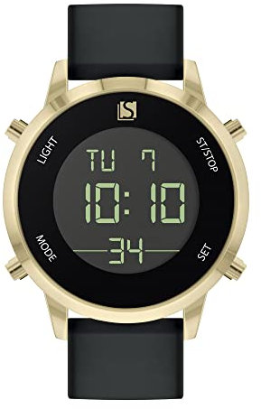 Spirit Gents Silicone Strap Gold Casing Digital Watch ASPG37