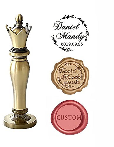 Kundenspezifischer Wachs-Siegel-Stempel, personalisierter Umschlag-Siegel-Stempel mit Logo, Text, Name, individueller Siegelstempel für Hochzeitsfeier, Einladung, Geschenkverpackung, Umschlag